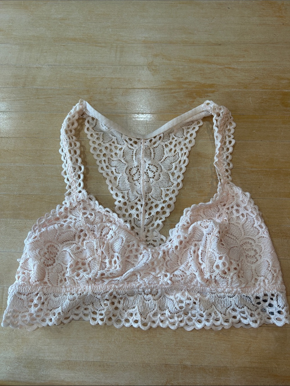 aerie Lace Racerback Bralette in Peach